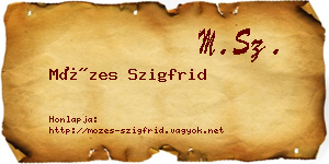 Mózes Szigfrid névjegykártya